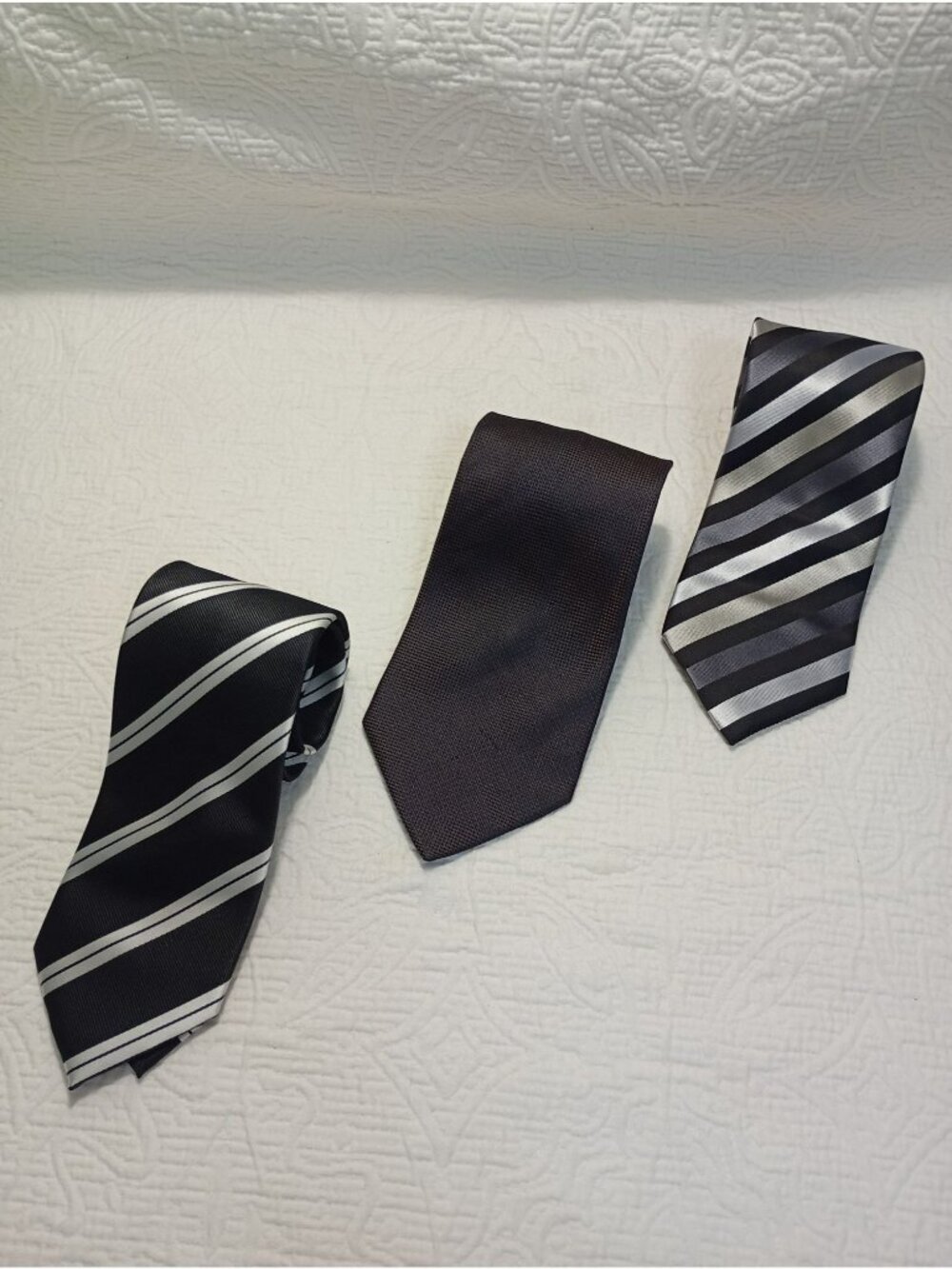 Of Pack 3 Ties Puccini Cavallieri Jeffrey Banks Designs Silk & Microfiber Blend - Picture 4 of 4